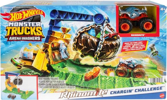 Трек Хот Вілс Монстр-трак Тренувальна арена Виклик Носорога Оригінал Hot Wheels Monster Trucks Rhinomite Chargin’ Challenge | Зображення 1