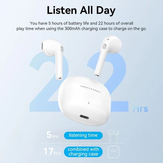 Навушники TWS Vention Elf Earbuds E02 White | Зображення 6
