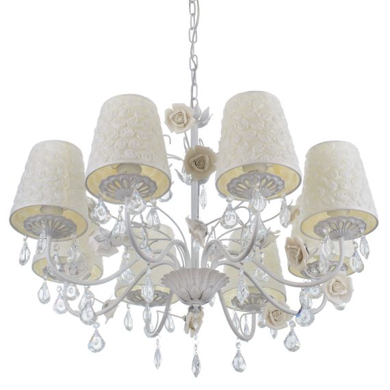 Люстра подвесная с абажуром классическая E14 WH (BCL-726S/8) | Зображення 2