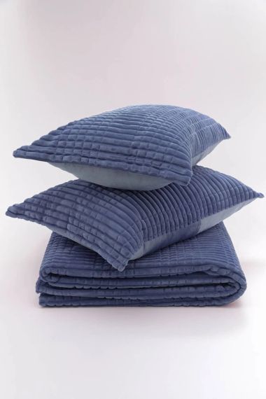 Покрывало с наволочками Merinos Modern Line 220×240 см. Темно-синий | Зображення 1