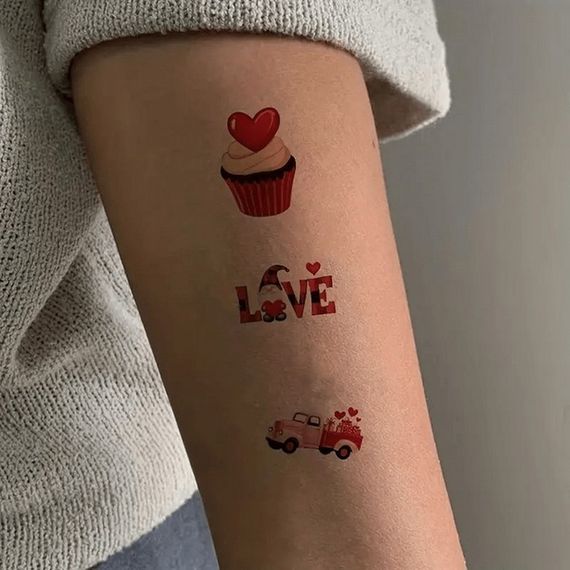 Набір тимчасових тату "Любов № 2" Love-tattoo-mini-set-2-10, 12 х 7 см 10 шт | Зображення 4