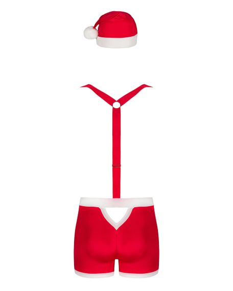 Мужской эротический костюм Санта-Клауса Obsessive Mr Claus Красно-белый L/XL | Зображення 3