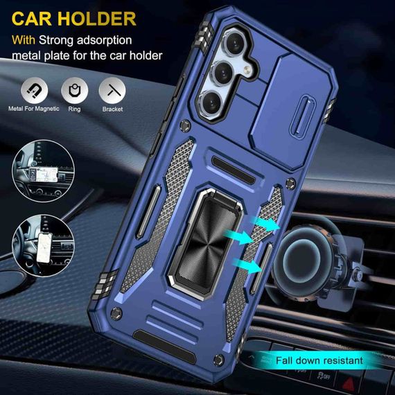 Ударопрочный чехол Camshield Army Ring для Samsung Galaxy S22 Синий / Navy | Зображення 1