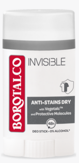 BOROTALCO Invisible Anti-Stains Dry Стік, 48 годин 40 мл