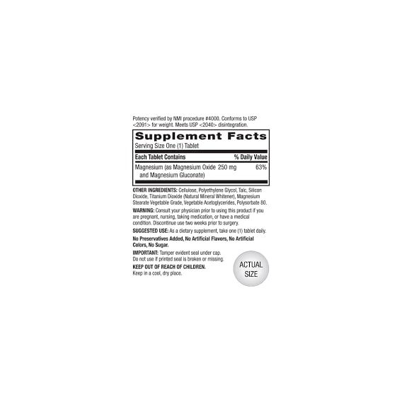 Мікроелемент Магній Puritan's Pride Magnesium 250 mg 100 Caplets PTP-15830 | Зображення 1