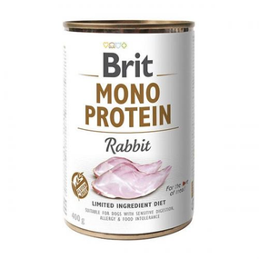 Влажный корм Brit Mono Protein для взрослых собак с кроликом 400г*6шт