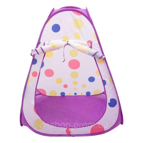 Палатка детская 3 в 1 70×70×90 см игровая палатка з тоннелем и бассейном Фиолетовая HP-S-4NDV | Зображення 2