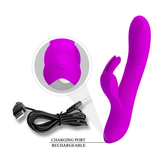 Вибратор-кролик BAILE PRETTY LOVE Dylan, фиолетовый, 8.38" / 21,3 см Sex Aura | Зображення 5