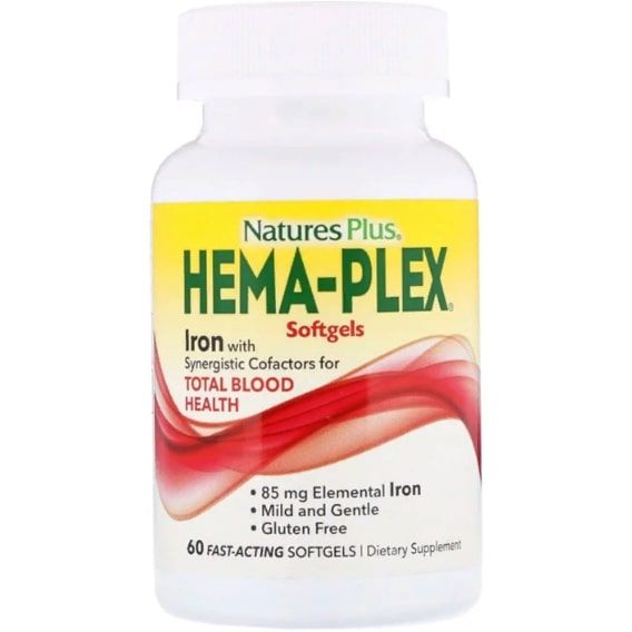 Вітамінно-мінеральний комплекс Nature's Plus Hema-Plex 60 Fast-Acting Softgels NAP-37691