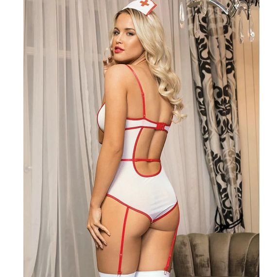 Костюм медсестри L/XL Sunspice, білий, 4 предмети | Зображення 1