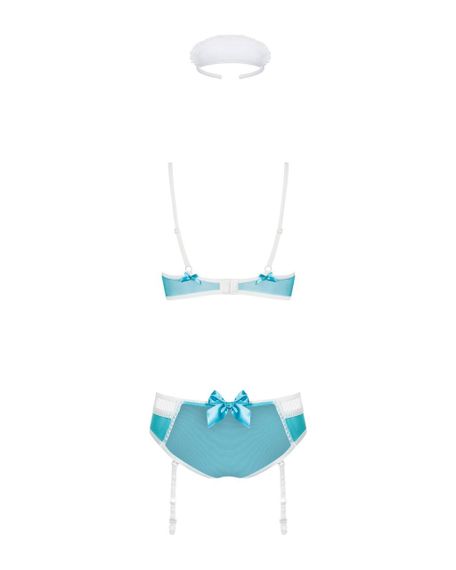 Еротичний костюм медсестри Obsessive 834-CST-6 L/XL, біло-блакитний sexstyle | Зображення 5