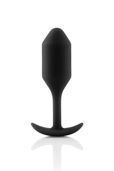 Анальная пробка со смещенным центром тяжести B-Vibe Snug Plug 2, силиконовая, черная sexstyle