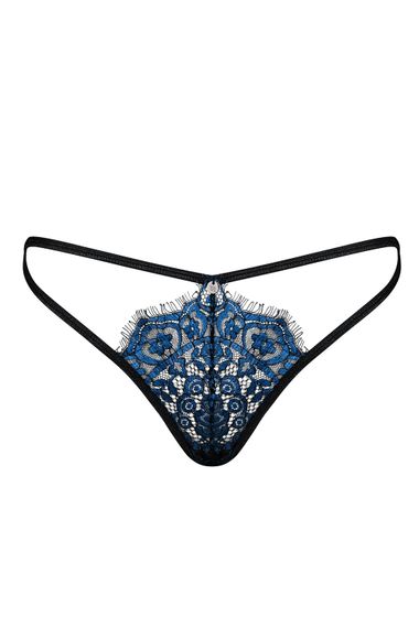Стринги Obsessive Yassmyne Сине-черный S/M | Зображення 2