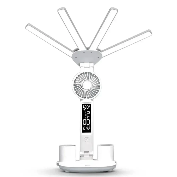 Лампа настільна (KRX-1011) (LED, вентилятор, годинник, підставка) | Зображення 1