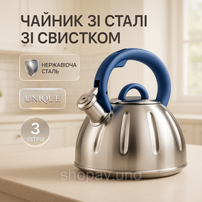 Чайник газовий 3 літри, Якісний металевий чайник Якісний для газової плити RN-12