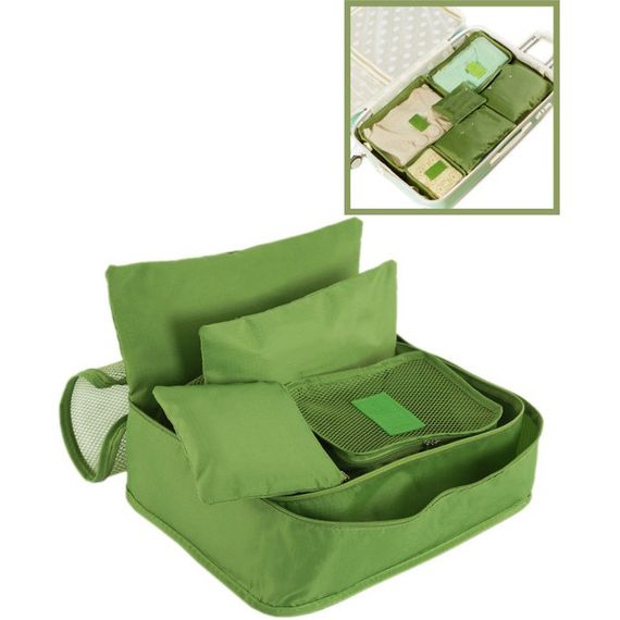 Набір дорожніх органайзерів 6 шт. ZX-476 Колір: зелений | Зображення 2