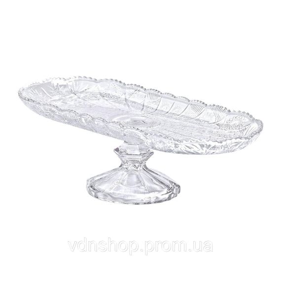 Фруктовниця скляна на ніжці 33.5х15х10 см овальна ваза для фруктів HP-YH-82 | Зображення 2