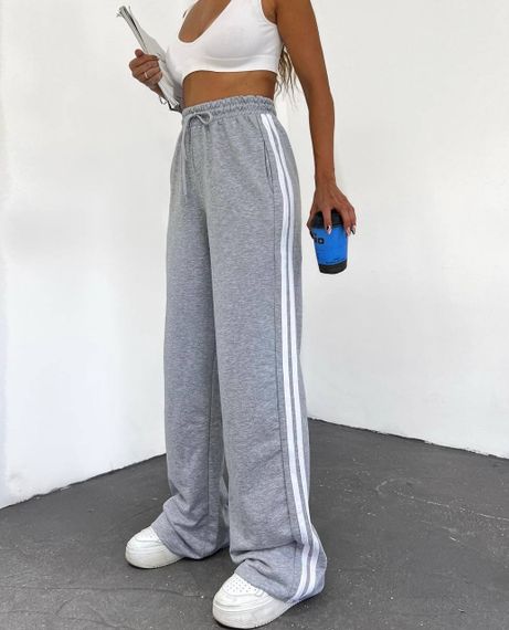 Женские свободные широкие штаны палаццо BF1275 цвет серый, размер 44/46 | Зображення 4