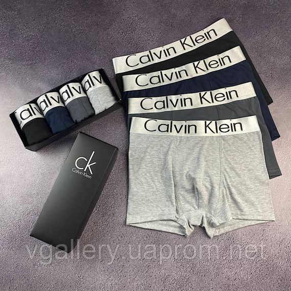 Комплект мужских трусов боксеров Calvin Klein Steel (хлопок 93%), 5 шт | Зображення 1