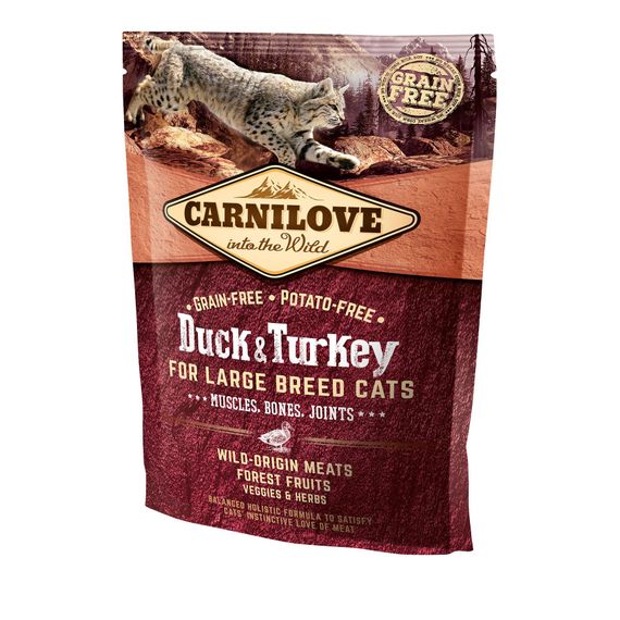 Корм Carnilove Cat Duck & Turkey Large Breed сухий з качкою та індичкою для котів великих порід 0.4 кг