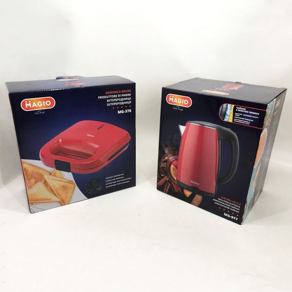 Набір дизайнерської лінійки Magio: сендвічниця MAGIO MG-376 + Електрочайник NJ-622 Magio MG-977 | Зображення 3