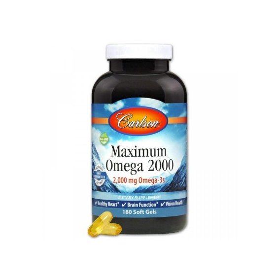 Омега 3 Carlson Labs Maximum Omega 2000 mg 180 Soft Gels Natural Lemon