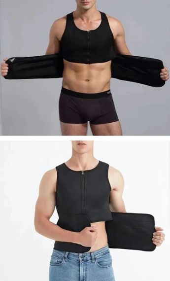 Чоловічий неопреновий жилет для схуднення Body Shaper – XL, чорний