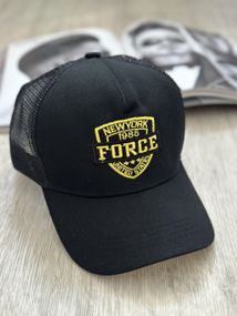 Кепка тракер із сіточкою Forge NY  Чорний з жовтим  56-61р (8094)