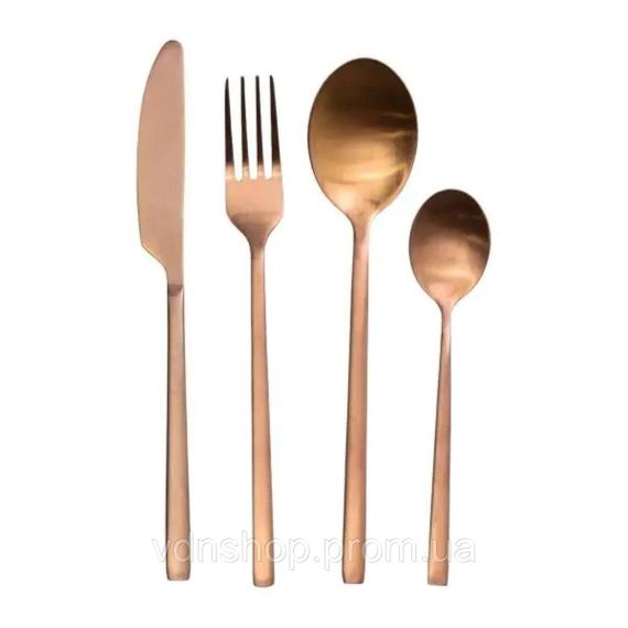 Набір столових приборів на 6 персон 24 предмети столовий набір приборів Бронзовий HP-20-26 | Зображення 1