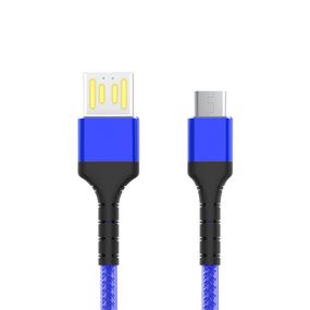 Кабель Aspor A180 Nylon LED USB — Type-C (2.4A/1м) — темно-синій