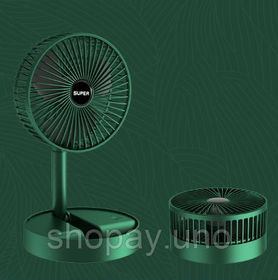 Портативний міні вентилятор для дому Telescopic Folding Fan Складаний настільний вентилятор із USB зарядкою | Зображення 1