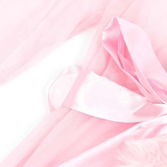 Халатик напівпрозорий Star Night з імітацією хутра та поясом, рожевий, XL-2XL Sex Aura | Зображення 6