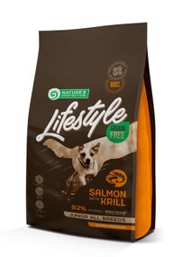 Сухий беззерновий корм з лососем та крилем для цуценят всіх порід Lifestyle Grain Free Salmon with Krill Junior All Breeds 1.5кг