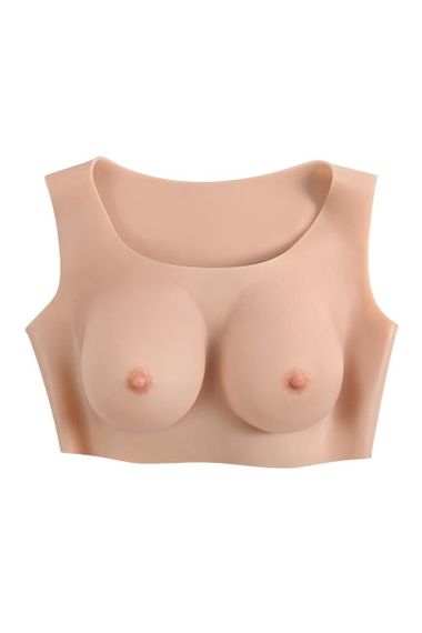 Накладні груди топ Gender X Undergarments Plate C-Cup бежеві, 28 см Sex Aura | Зображення 1