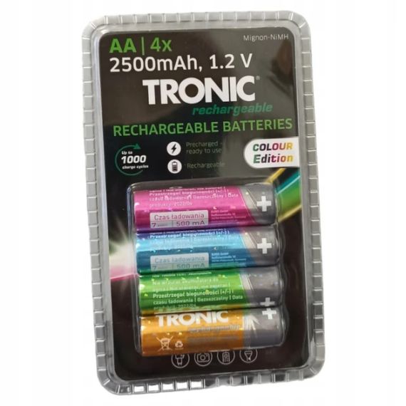 Акумуляторні батарейки TRONIC Ni-MH HR6 AA, 4 шт, 2500 мА·год