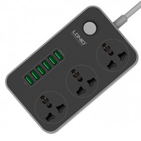 Мережевий фільтр LDNIO SC3604.3 Розетки + 6 USB, 2м, перетин 3х0.75мм, Black, Box