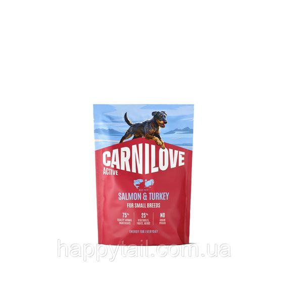 Беззерновий сухий корм Carnilove для дорослих собак малих порід лосось та індичка 1.5 кг (арт. 173691)