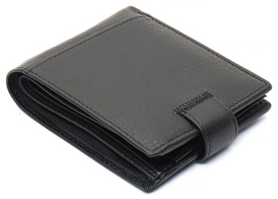 Чорне чоловіче портмоне з натуральної шкіри з фіксацією ST Leather ST103 | Зображення 3