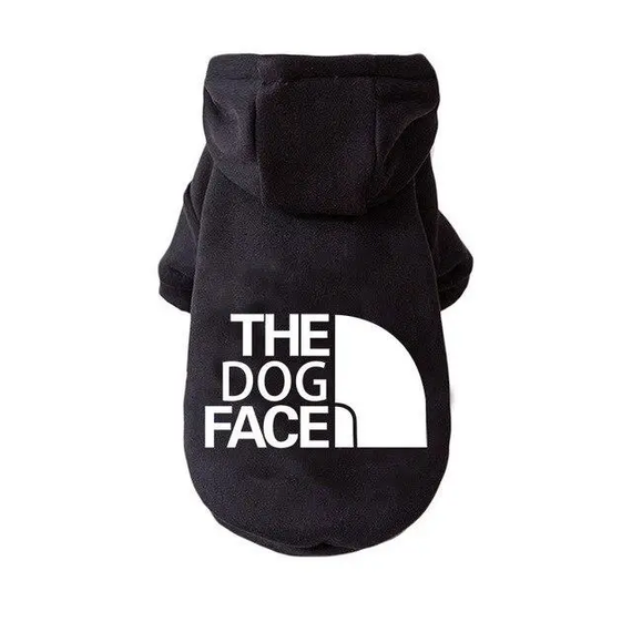 Толстовка для собак з капюшоном чорна з білим the dog face XXL
