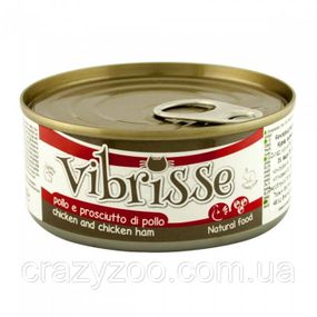 Влажный корм для котов Vibrisse chicken and chicken ham с курицей и куриной шинкой 70 г C1018350