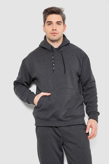 Спорт костюм чоловічий на флісі, колір темно-сірий, 190R235 | Зображення 1