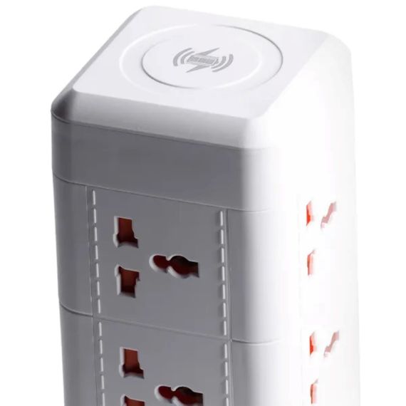 Мережевий фільтр подовжувач 2.8 м з лампою на 9 універсальних розеток з 2 USB, 1 Type-C, бездротова зарядка HP-5-5 | Зображення 7