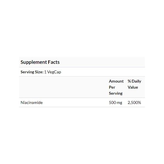 Ниацин Solaray Niacinamide 500 mg 100 Veg Caps SOR04365 | Зображення 2