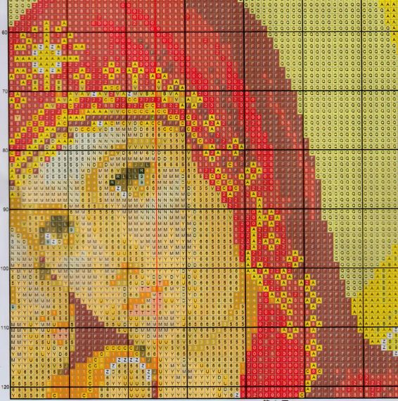Набір для вишивання за нанесеною на канву схемою "Madonnaand child (13)". AIDA 14CT printed 50*68 см | Зображення 3