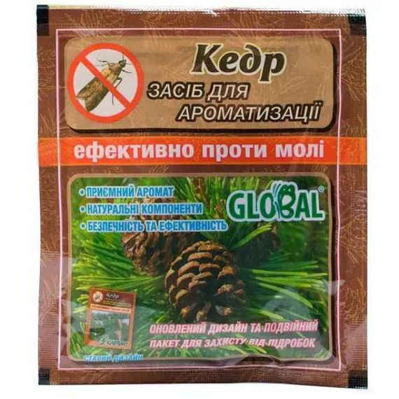 Global Таблетки від молі і для ароматизації повітря Кедр 10 шт