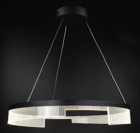 Люстра світлодіодна підвісна LED світильник для квартири на стелю лед 27009 Чорний 35-140х80х80 см. | Зображення 3