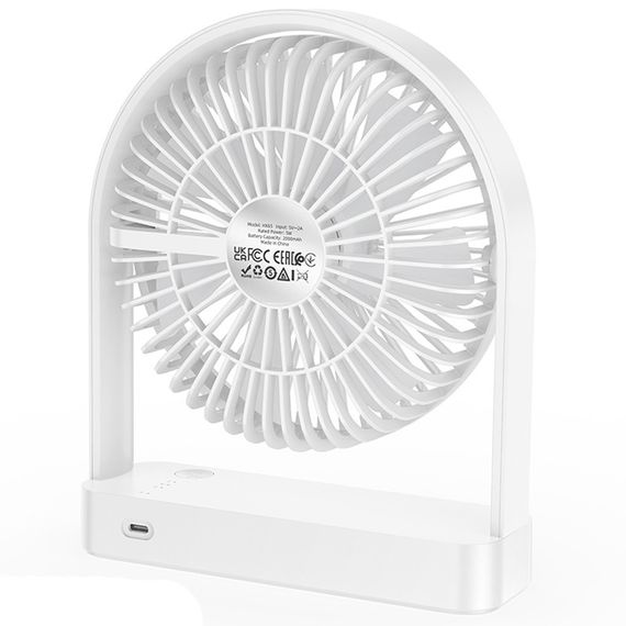 Настільний вентилятор Hoco HX65 ultra-thin desktop fan 2000 mAh White | Зображення 4
