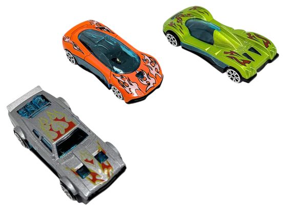 Траса трек три машинки два рівня іграшковий 38 деталей Hot Wheel автотрек з дорожніми знаками | Зображення 3