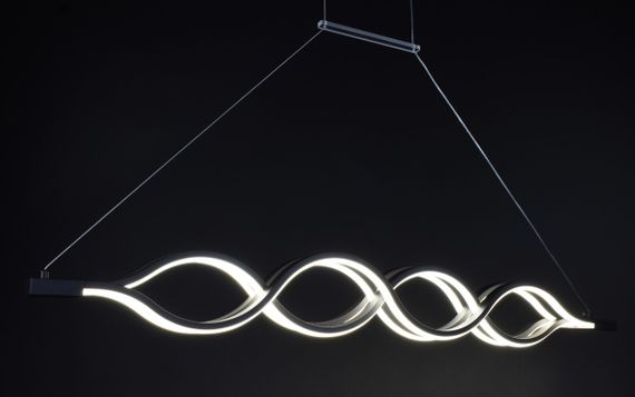 Люстра світлодіодна підвісна LED світильник для квартири на стелю лед 27495 Чорний 25-110х10х120 см. | Зображення 4