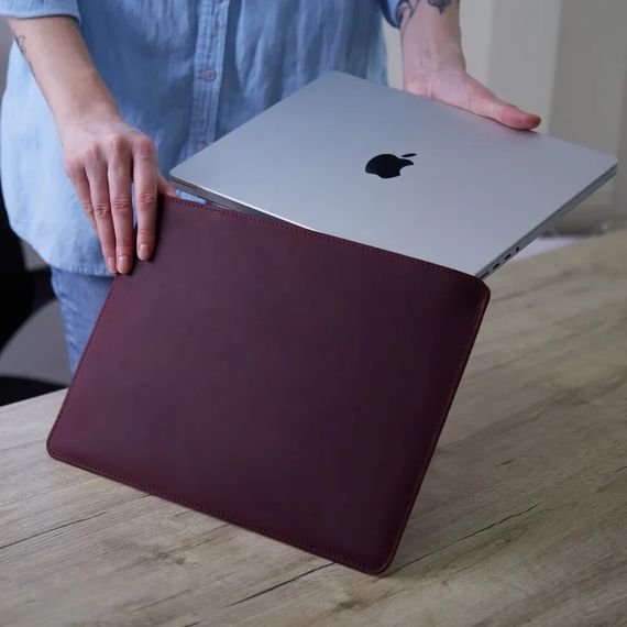 Чохол для ноутбука вінтажний Incarne Gamma Plus MacBook Air 15" 2023-2025 бордовий | Зображення 2